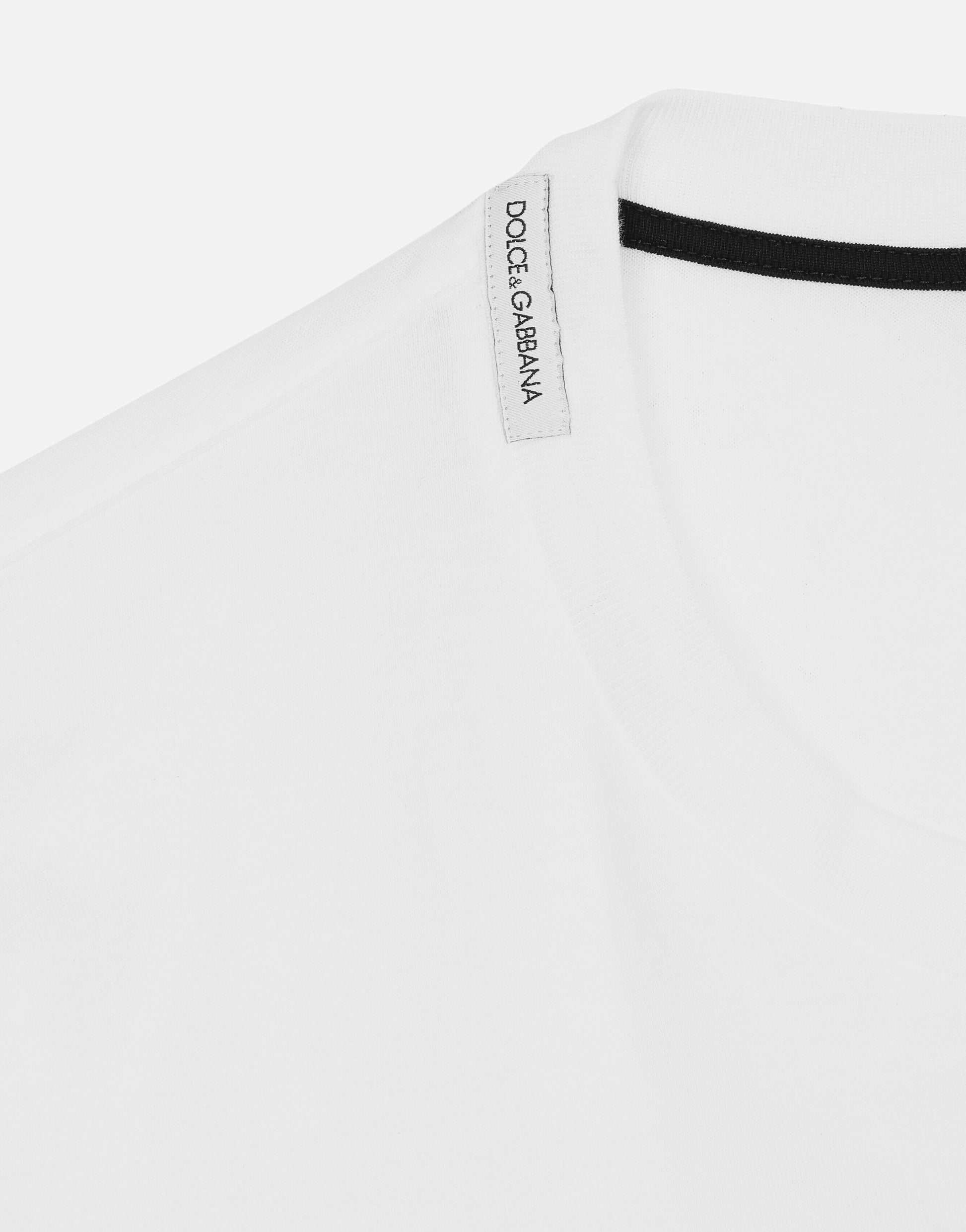 White Cotton T-shirt with DG logo print - Exclusive Wear