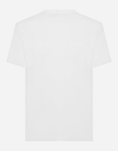 White Cotton T-shirt with DG Patch