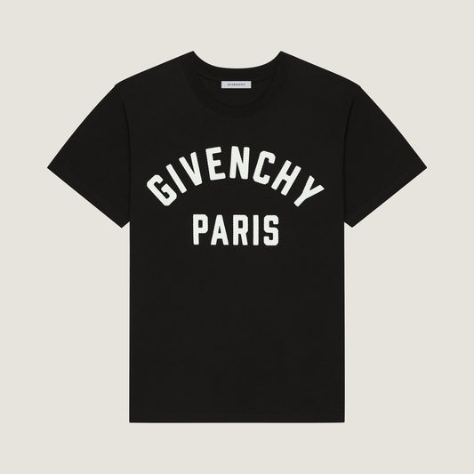 Black Cotton T-shirt with Embroidery