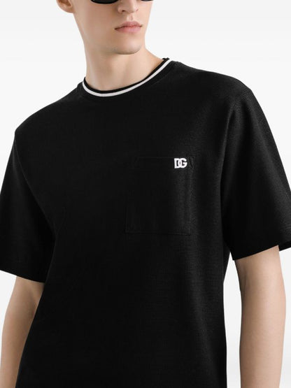 Logo-embroidered Cotton T-shirt with Pocket