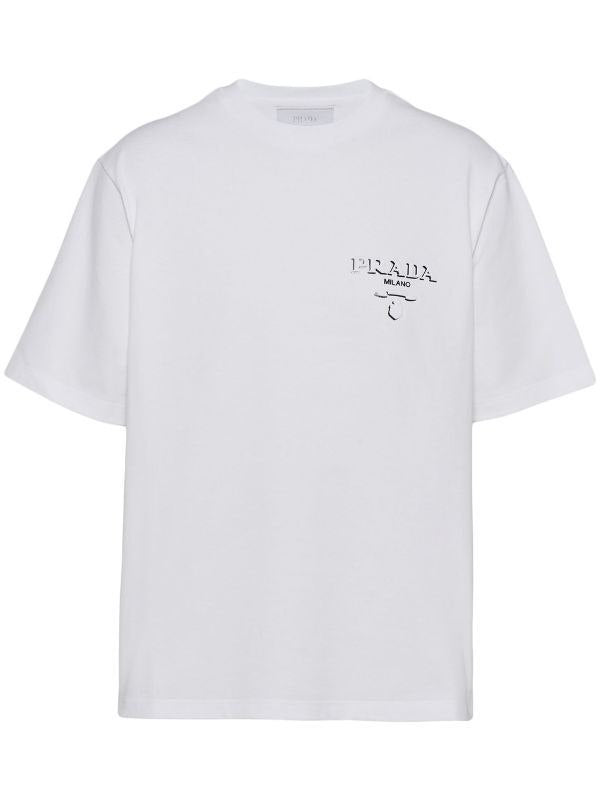 White Cotton T-shirt with Logo