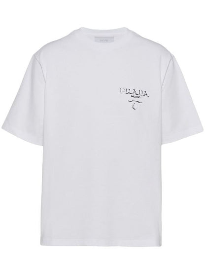 White Cotton T-shirt with Logo