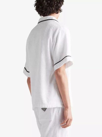 White Cotton Bowling Shirt