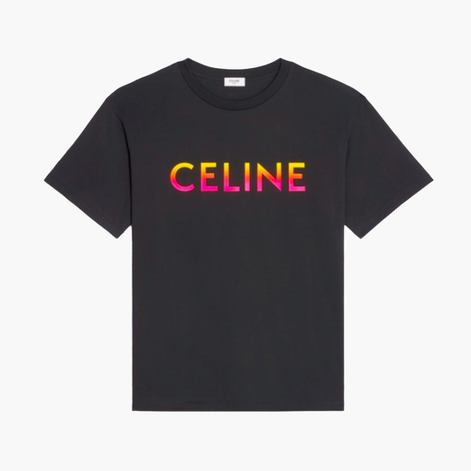 Black T-shirt with Rainbow Print