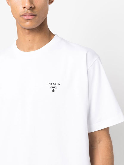 Logo Print Layered Detail White T-shirt