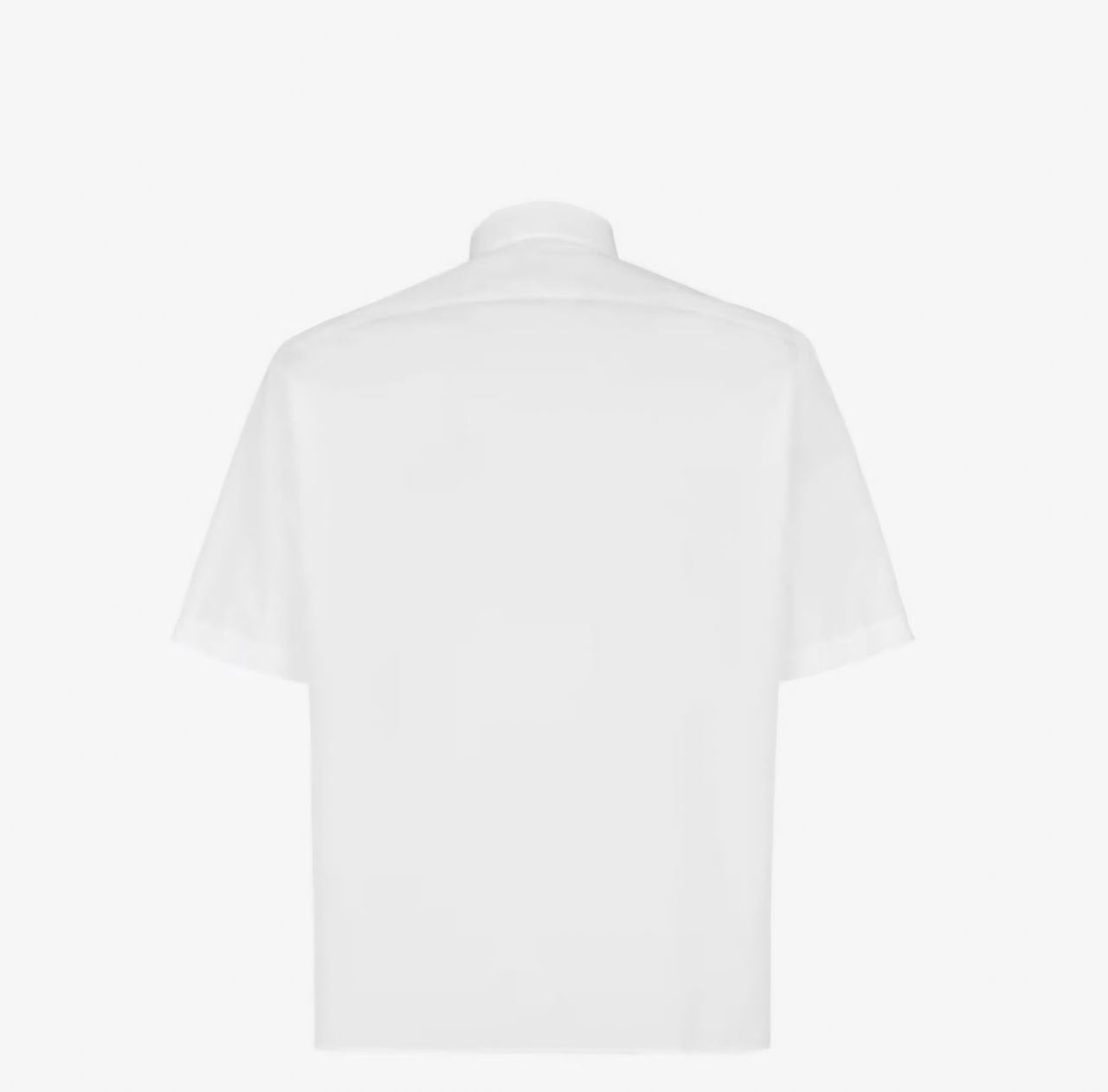 Pocket Zip-up White Cotton Shirt