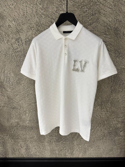 LV Monogram White Poloshirt