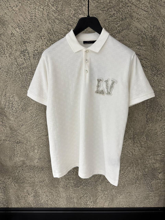 LV Monogram White Poloshirt