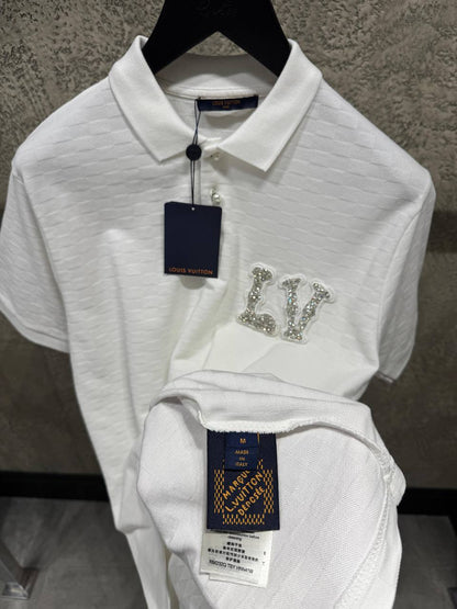 LV Monogram White Poloshirt