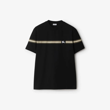 Striped Black Cotton T-shirt