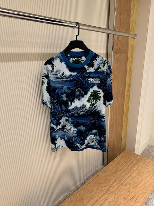LV Surf Allover Print Blue T-shirt