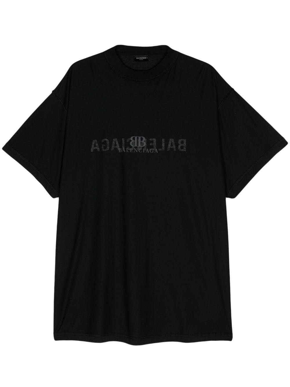 Inside-Out Black Cotton T-shirt