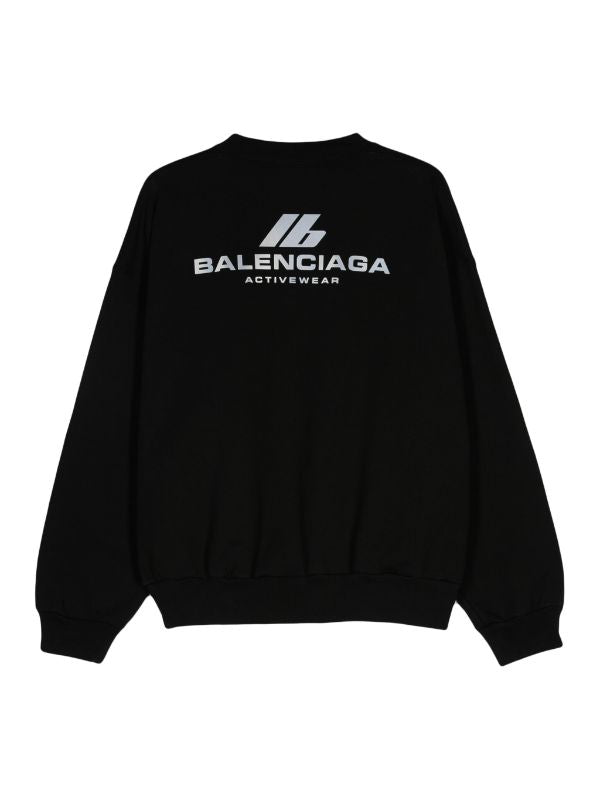 Reflective Logo Black Oversized Sweatshirt