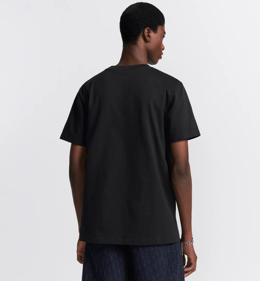 Handwritten Logo Relaxed Fit Black T-shirt