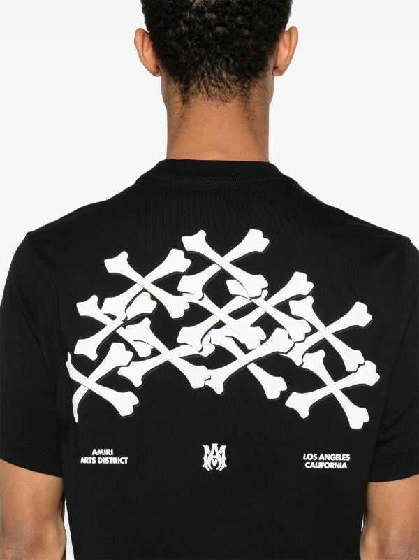 Bones Stacked Black Cotton T-shirt