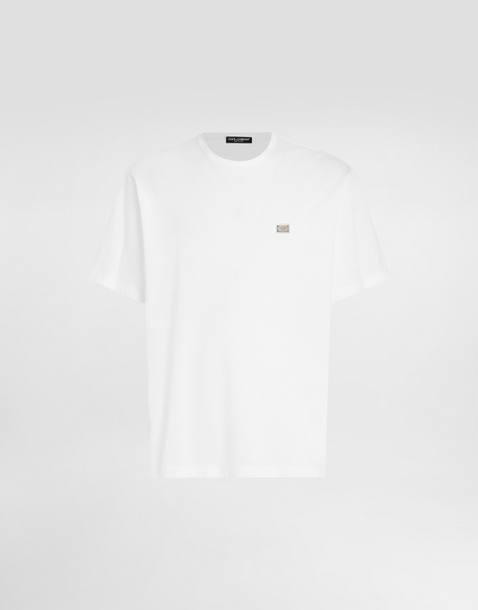 White Cotton T-shirt with Tag