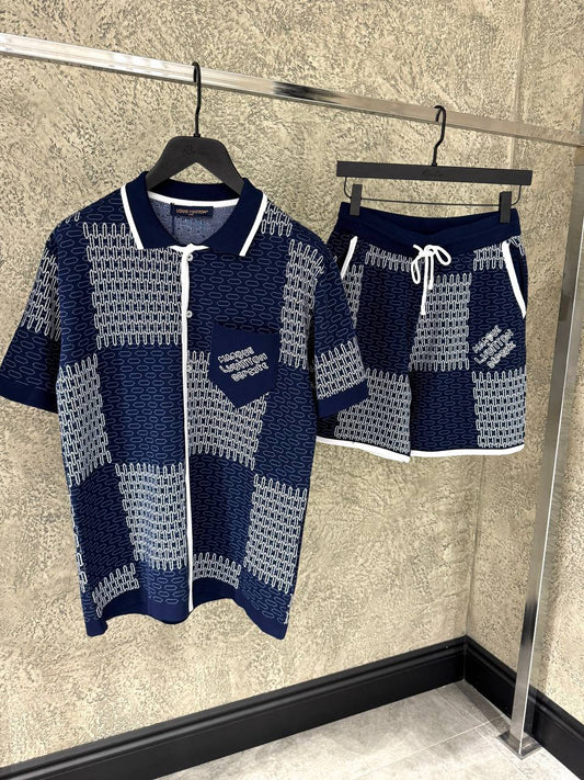 Damier Jacquard Cotton Jersey Set
