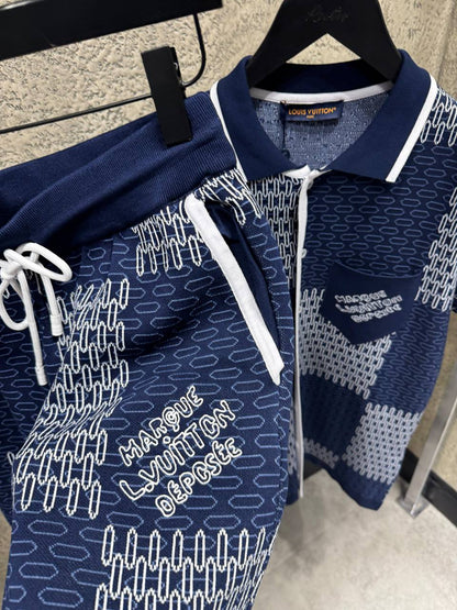 Damier Jacquard Cotton Jersey Set