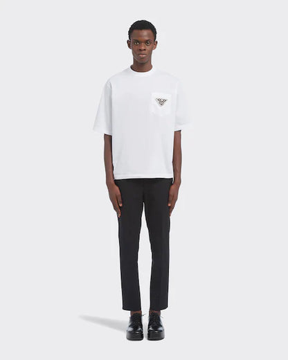 PRADA Oversized White Cotton T-shirt - Exclusive Wear