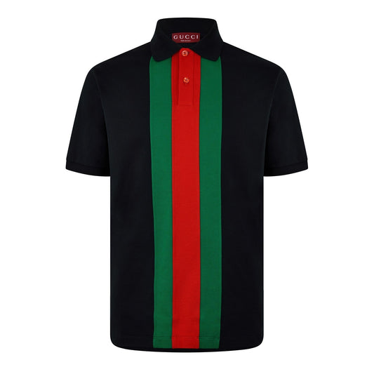 Navy Blue Cotton Poloshirt with Web