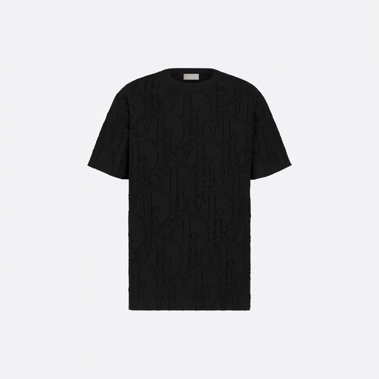Allover Oblique fil coupé Black T-shirt