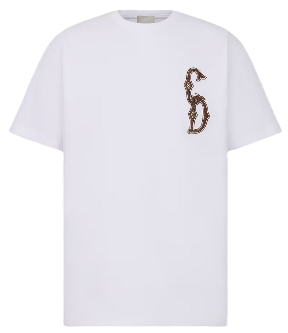 CD INTERLACED RELAXED FIT WHITE T-SHIRT