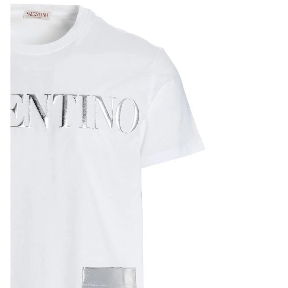 VLTN T-SHIRT WITH METALLIC SILVER POCKET AND VLTN EMBOSSED - Styledistrict