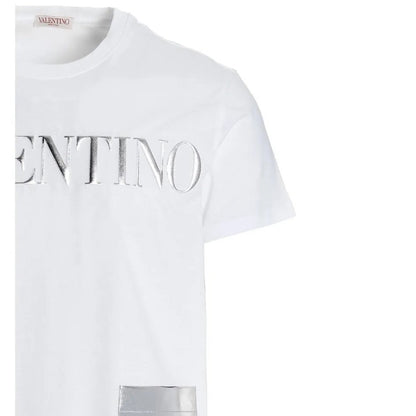 VLTN T-SHIRT WITH METALLIC SILVER POCKET AND VLTN EMBOSSED - Styledistrict