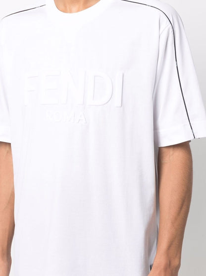 Roma Embossed-logo White T-shirt