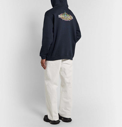 BLCG Bonjour Navy Blue Hoodie - Styledistrict