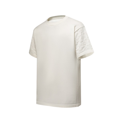 Monogram Short-Sleeved Crewneck White T-shirt - Exclusive Wear