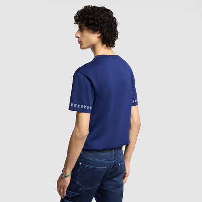 Signature Short-Sleeved Knitwear Indigo Blue T-shirt