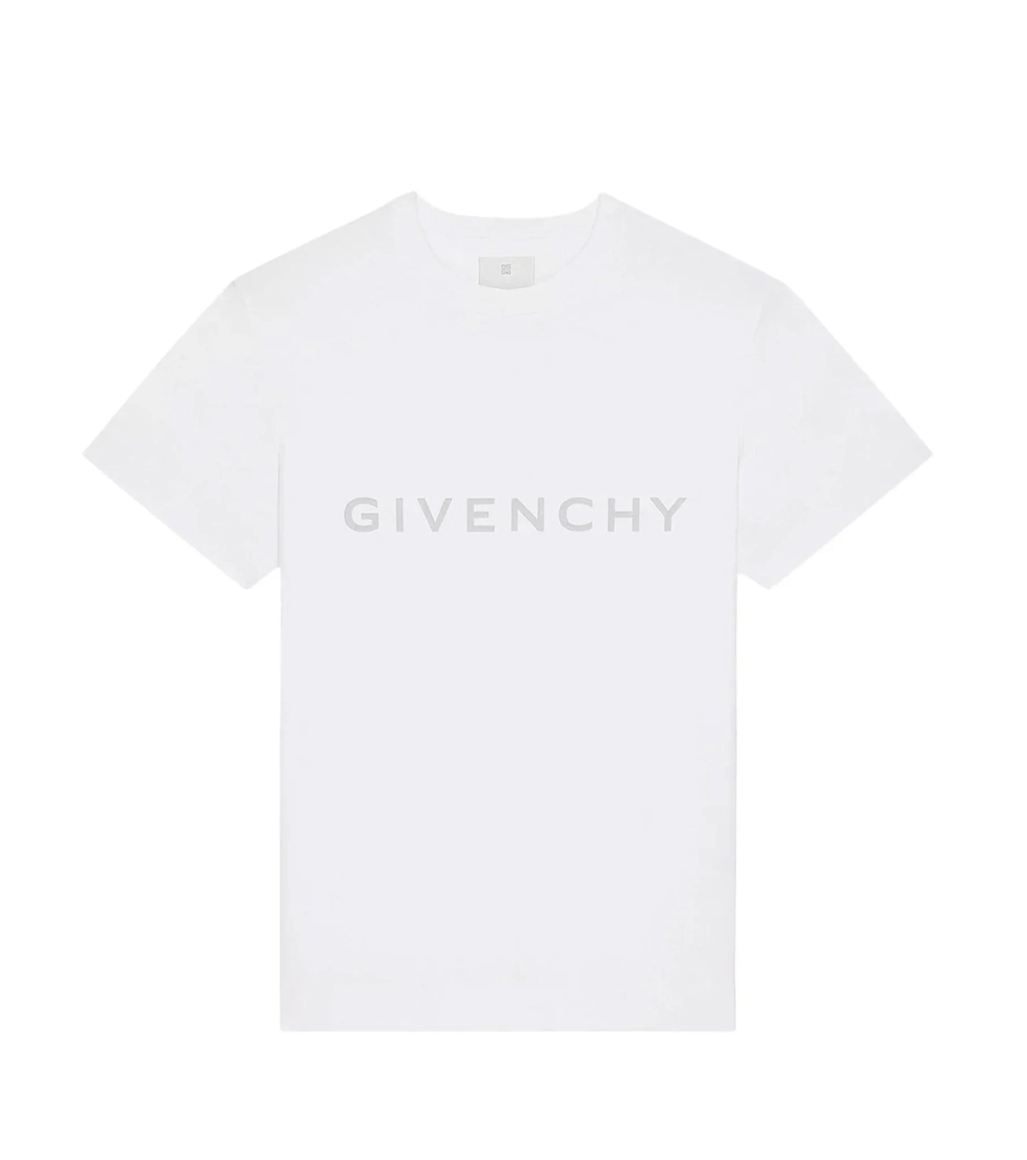 Reflective Logo Print Slim Fit White T-shirt