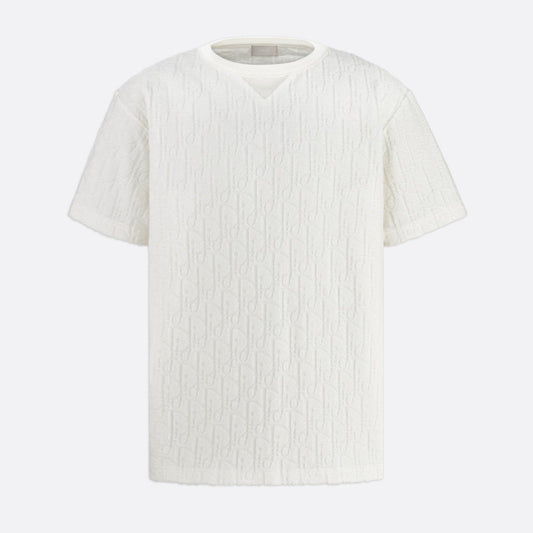 Oblique Relaxed Fit White T-shirt